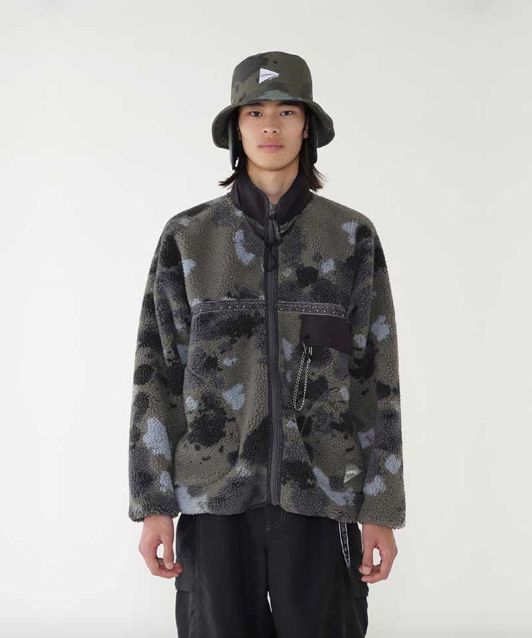 GRAMICCI X AND WANDER JQ Tape Fleece Jacket | Camo LEO BOUTIQUE