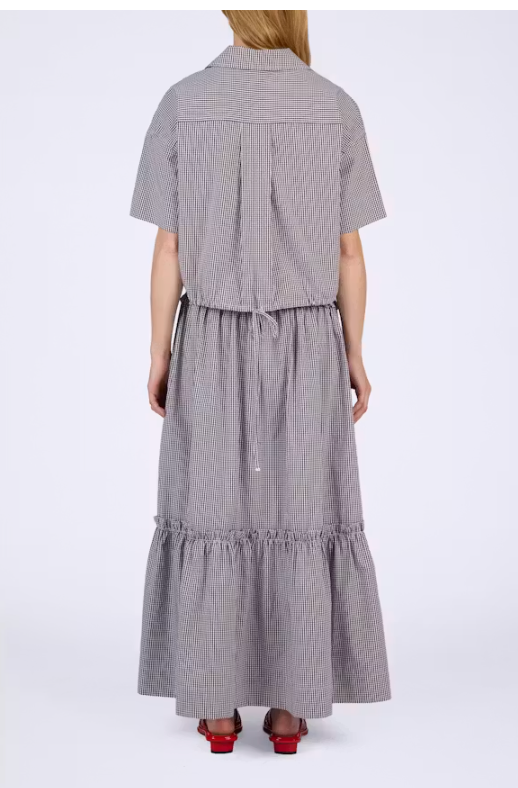 LEO BOUTIQUE Check Cotton Cropped Bowling Shirt | Check Cotton GANNI