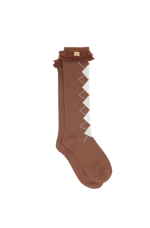 LEO BOUTIQUE Argyle Socks | Chicory Coffee GANNI
