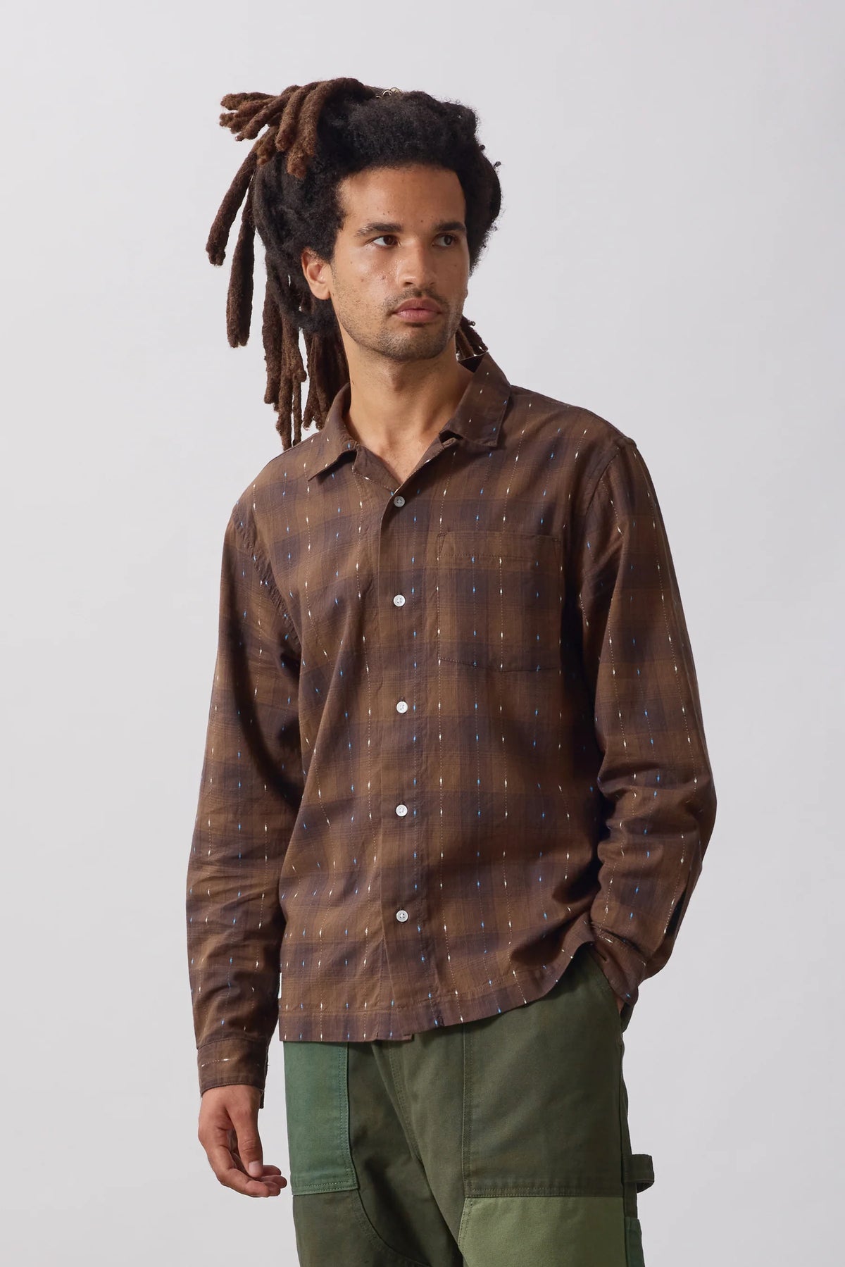 SERVICE WORKS Drag Stitch Resort Shirt | Brown LEO BOUTIQUE