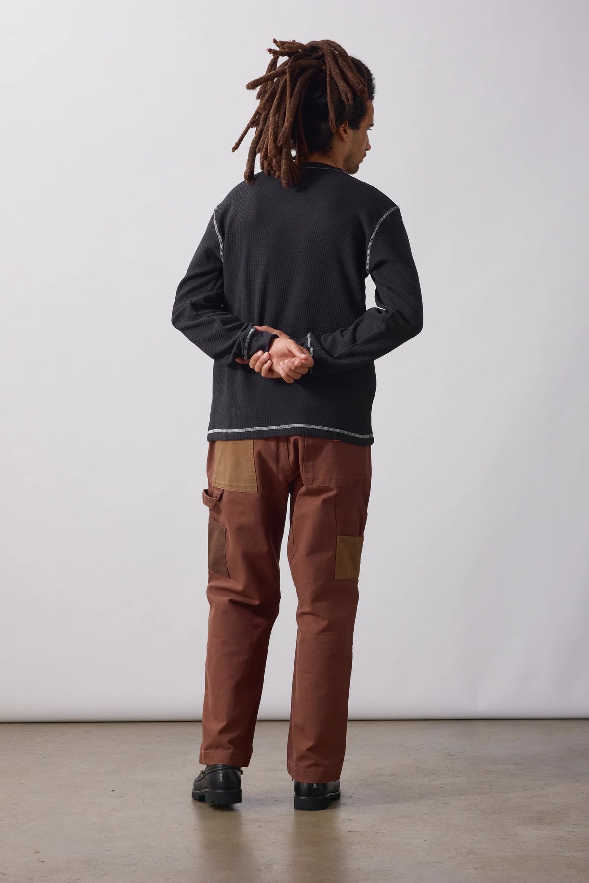 SERVICE WORKS Waffle Contrast Thermal LS Tee | Black/White LEO BOUTIQUE