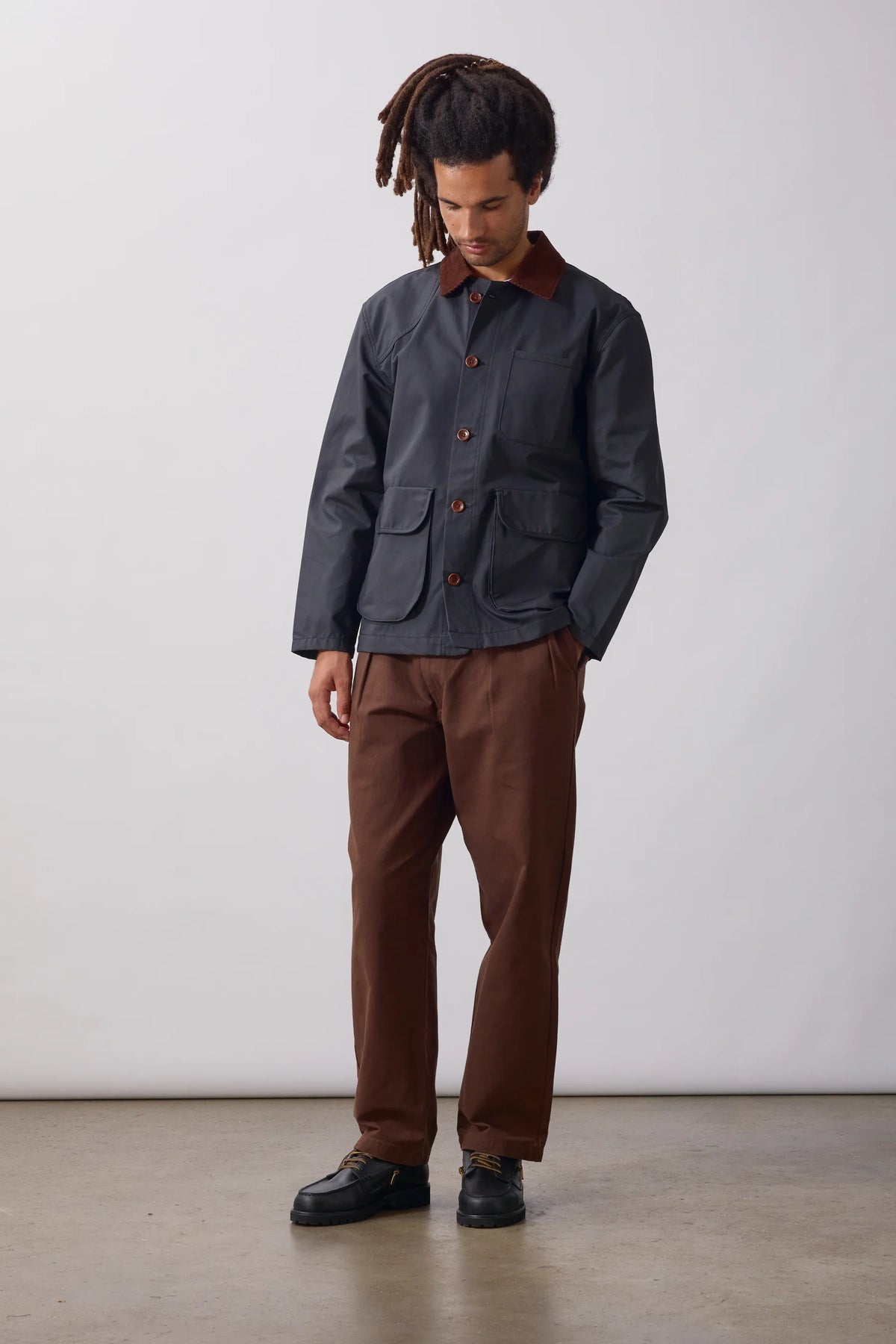 SERVICE WORKS Waxed Barn Coat | Black LEO BOUTIQUE
