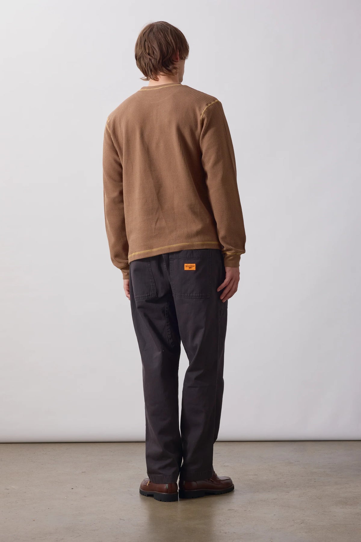 SERVICE WORKS Waffle Contrast Thermal LS Tee | Brown/Yellow LEO BOUTIQUE
