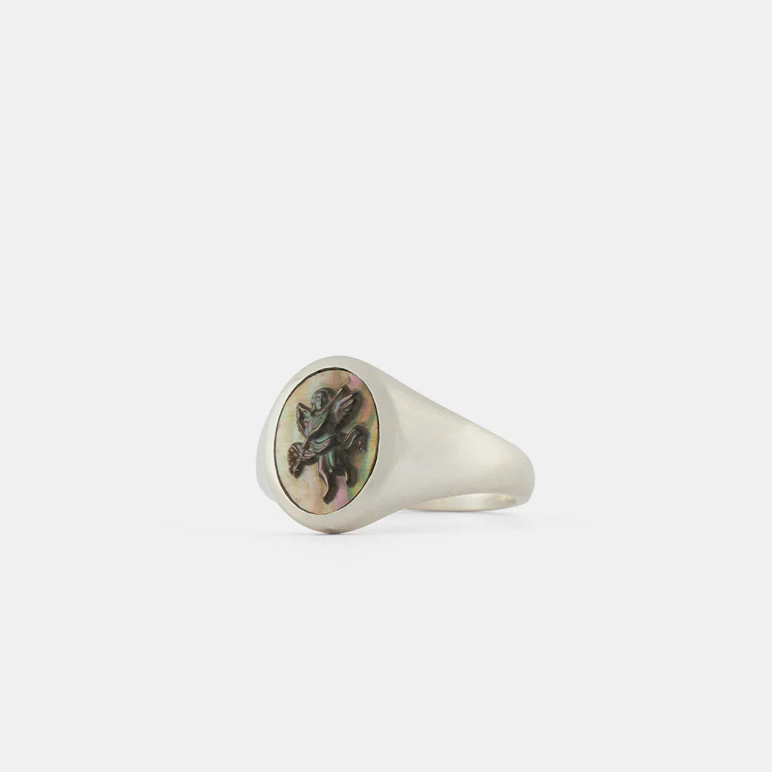 SERGE DENIMES Cherub Cameo Ring | Silver LEO BOUTIQUE