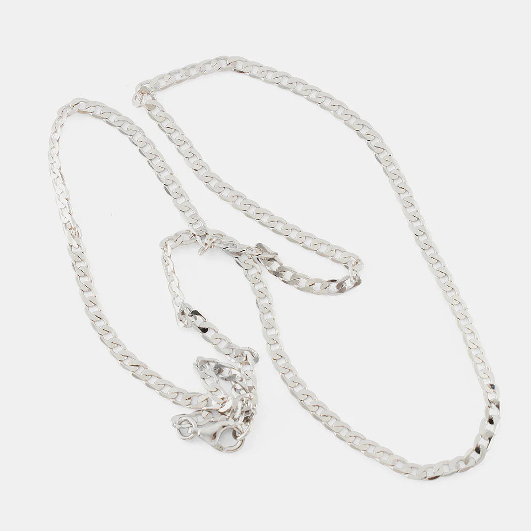 SERGE DENIMES Flat Cuban Chain | Silver LEO BOUTIQUE