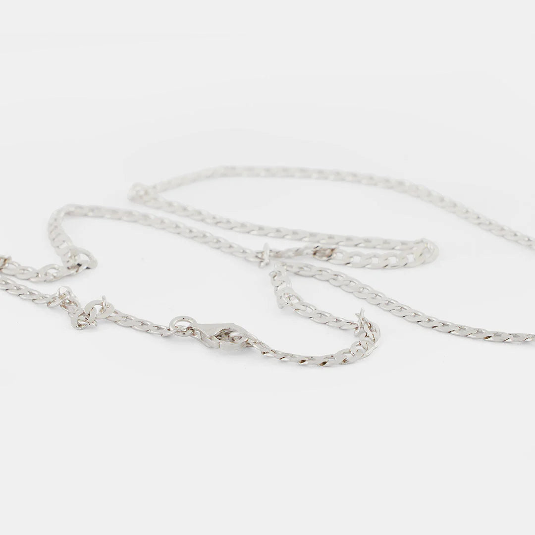 SERGE DENIMES Flat Cuban Chain | Silver LEO BOUTIQUE