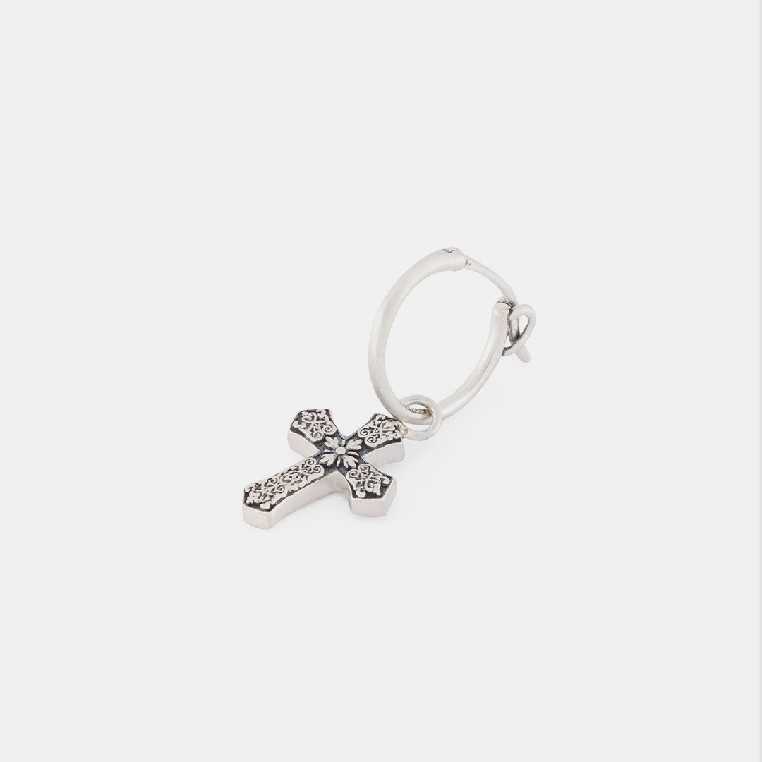 LEO BOUTIQUE Gothic Cross Earring Silver SERGE DENIMES