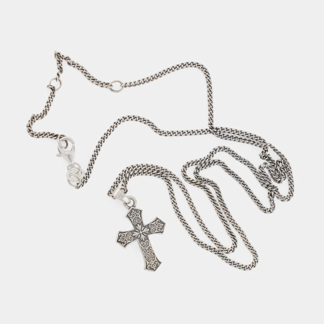 Gothic Cross Necklace | Silver