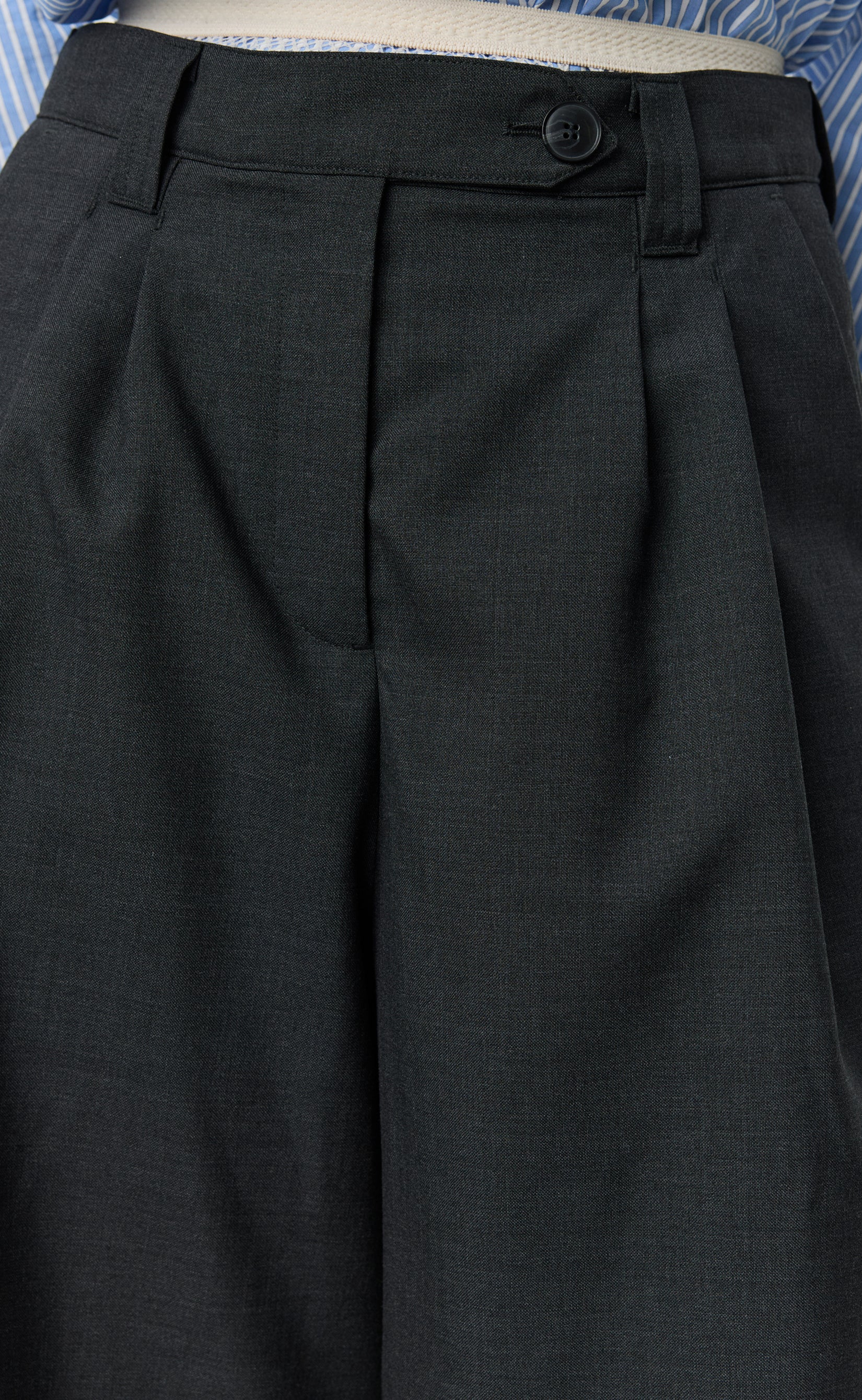 MFPEN Slash Shorts | Dark Grey Tropical Wool LEO BOUTIQUE