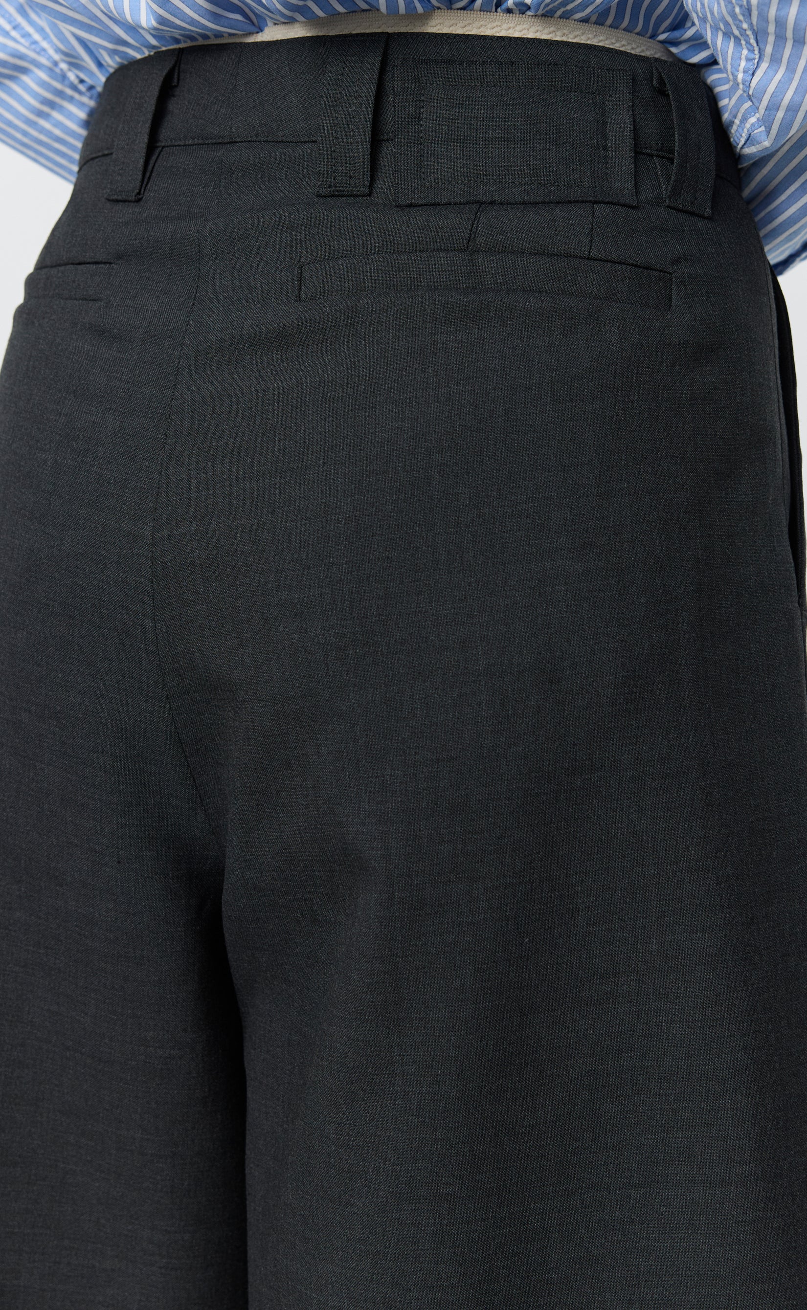 MFPEN Slash Shorts | Dark Grey Tropical Wool LEO BOUTIQUE