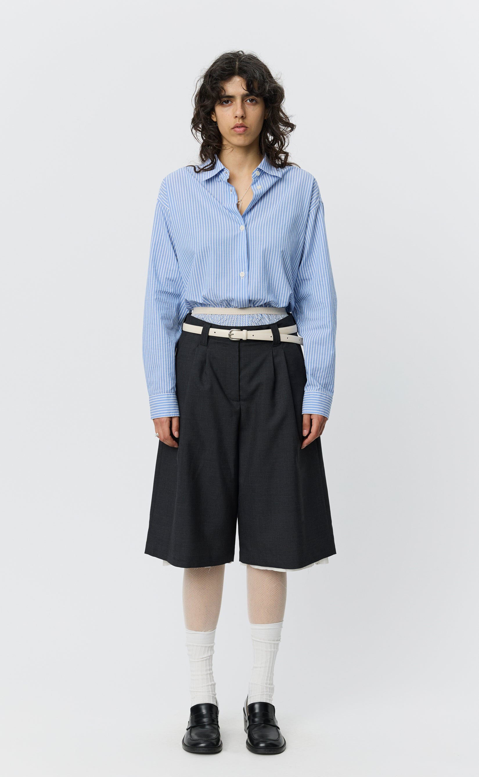 MFPEN Slash Shorts | Dark Grey Tropical Wool LEO BOUTIQUE