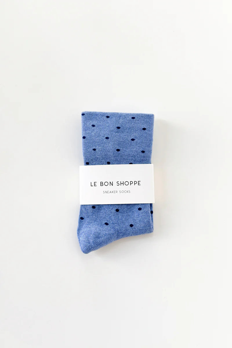 LE BON SHOPPE Sneaker Sock | Blue/Navy Polkadot LEO BOUTIQUE
