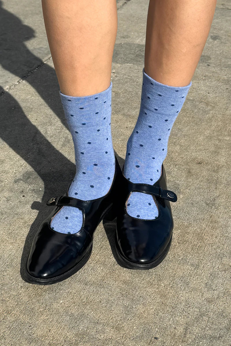 LE BON SHOPPE Sneaker Sock | Blue/Navy Polkadot LEO BOUTIQUE