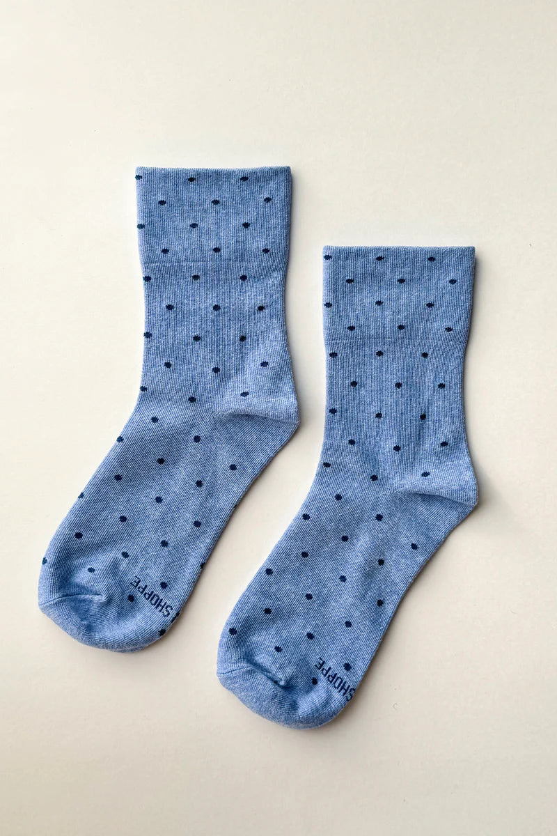 LE BON SHOPPE Sneaker Sock | Blue/Navy Polkadot LEO BOUTIQUE