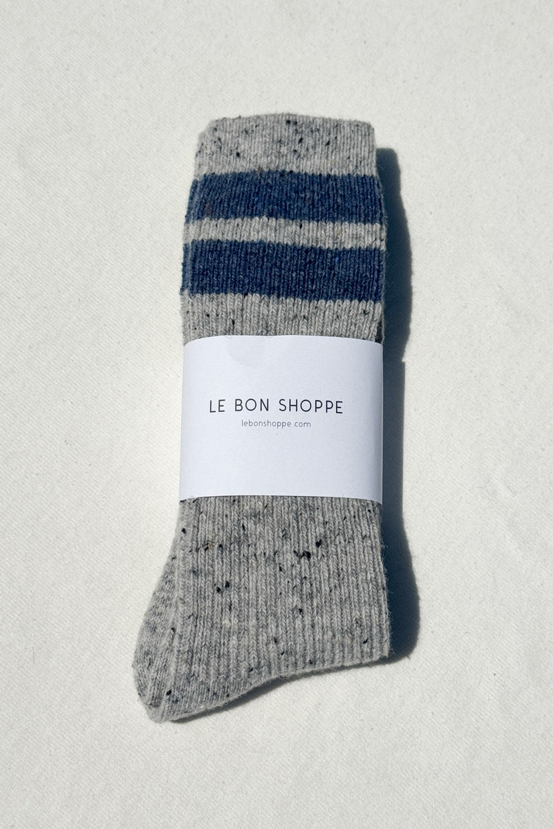 LE BON SHOPPE Snow Varsity Socks | Grey/Blue LEO BOUTIQUE