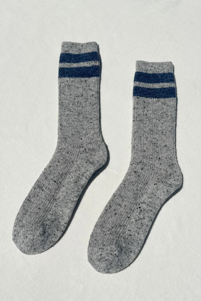 LE BON SHOPPE Snow Varsity Socks | Grey/Blue LEO BOUTIQUE