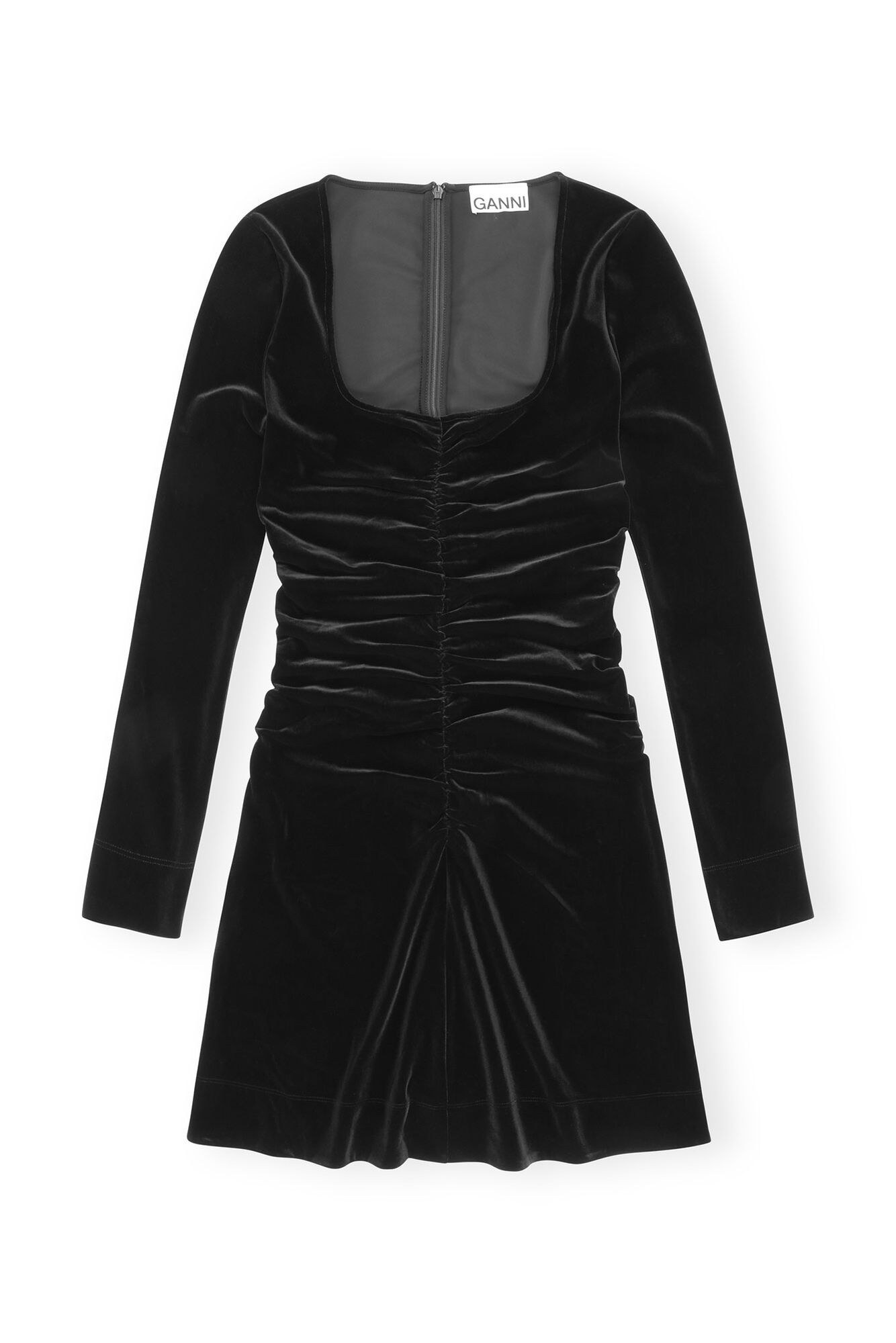 LEO BOUTIQUE Velvet Jersey Mini Dress Black GANNI