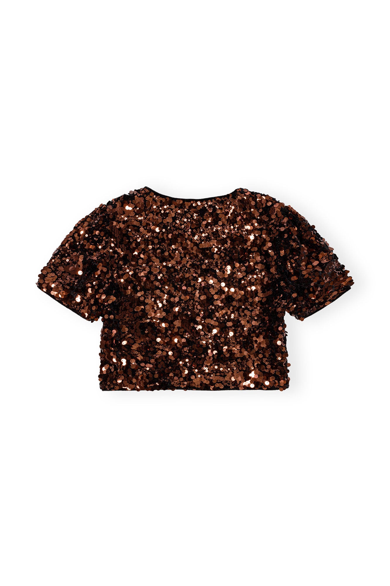 LEO BOUTIQUE Velvet Sequins Blouse Bitter Chocolate GANNI