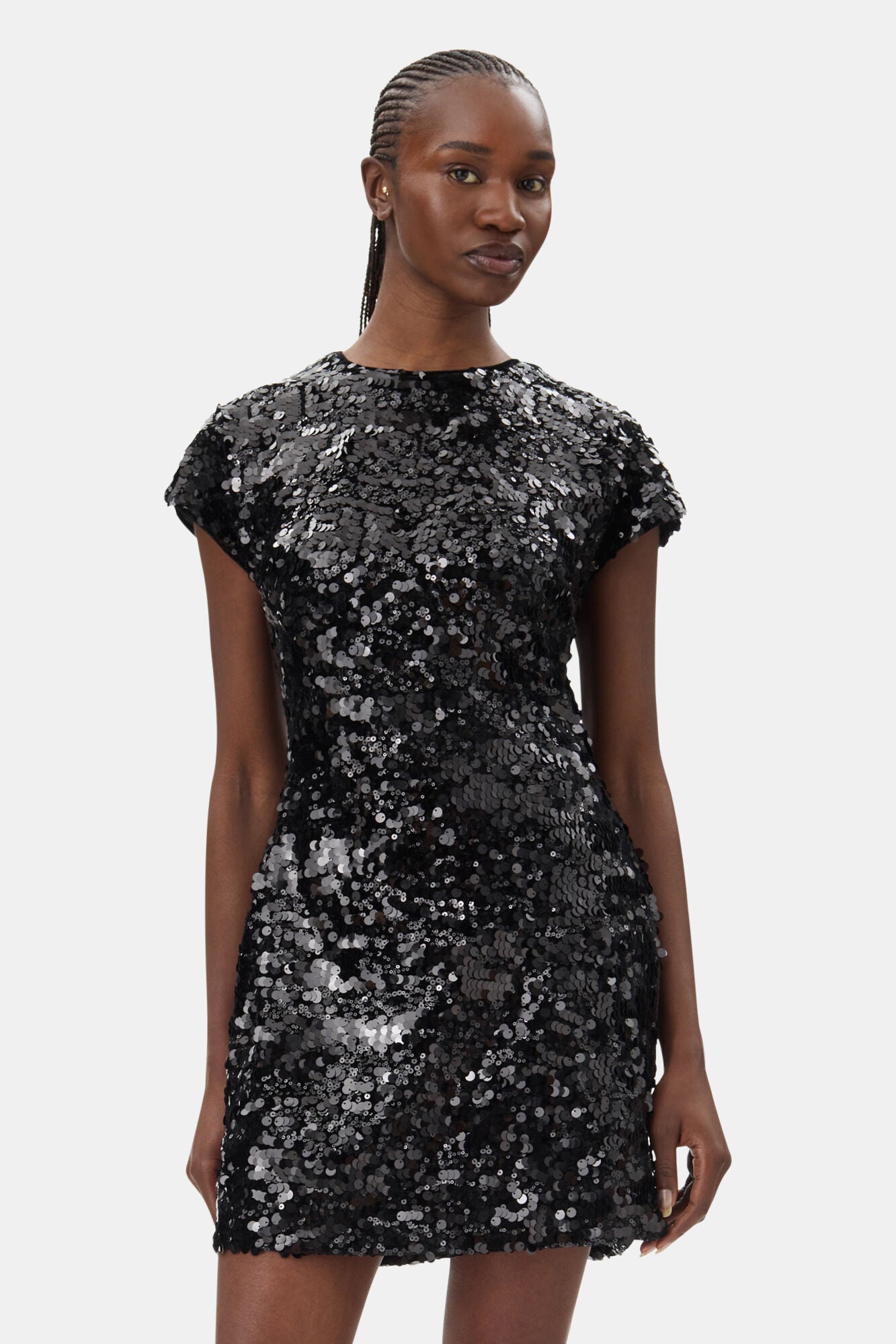 LEO BOUTIQUE Velvet Sequins Mini Dress Black GANNI