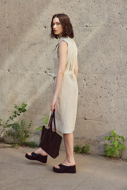 LEO BOUTIQUE Tanya Mid Length Dress | Cereales EVE GRAVEL
