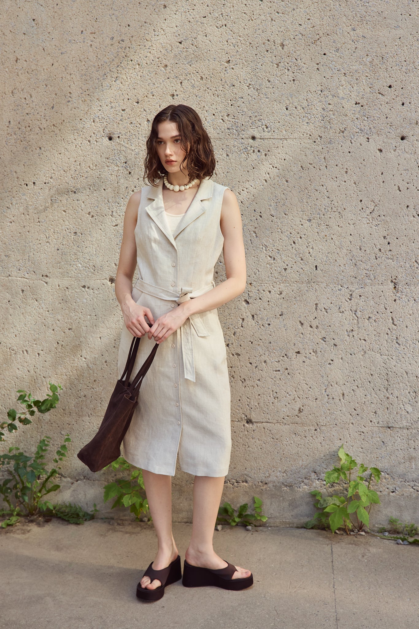 LEO BOUTIQUE Tanya Mid Length Dress | Cereales EVE GRAVEL