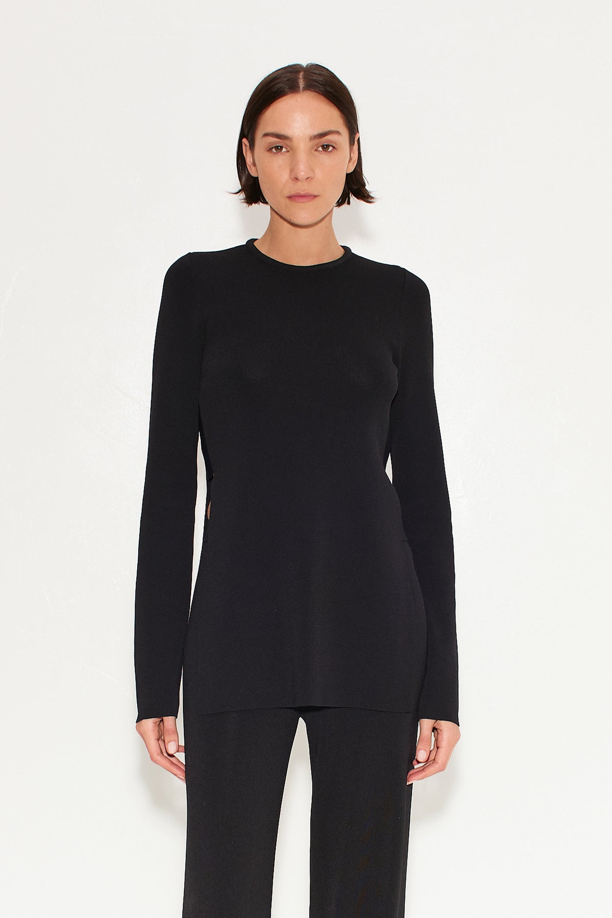 LEO BOUTIQUE Canoga Long Sleeve Knit Top Black SIMON MILLER
