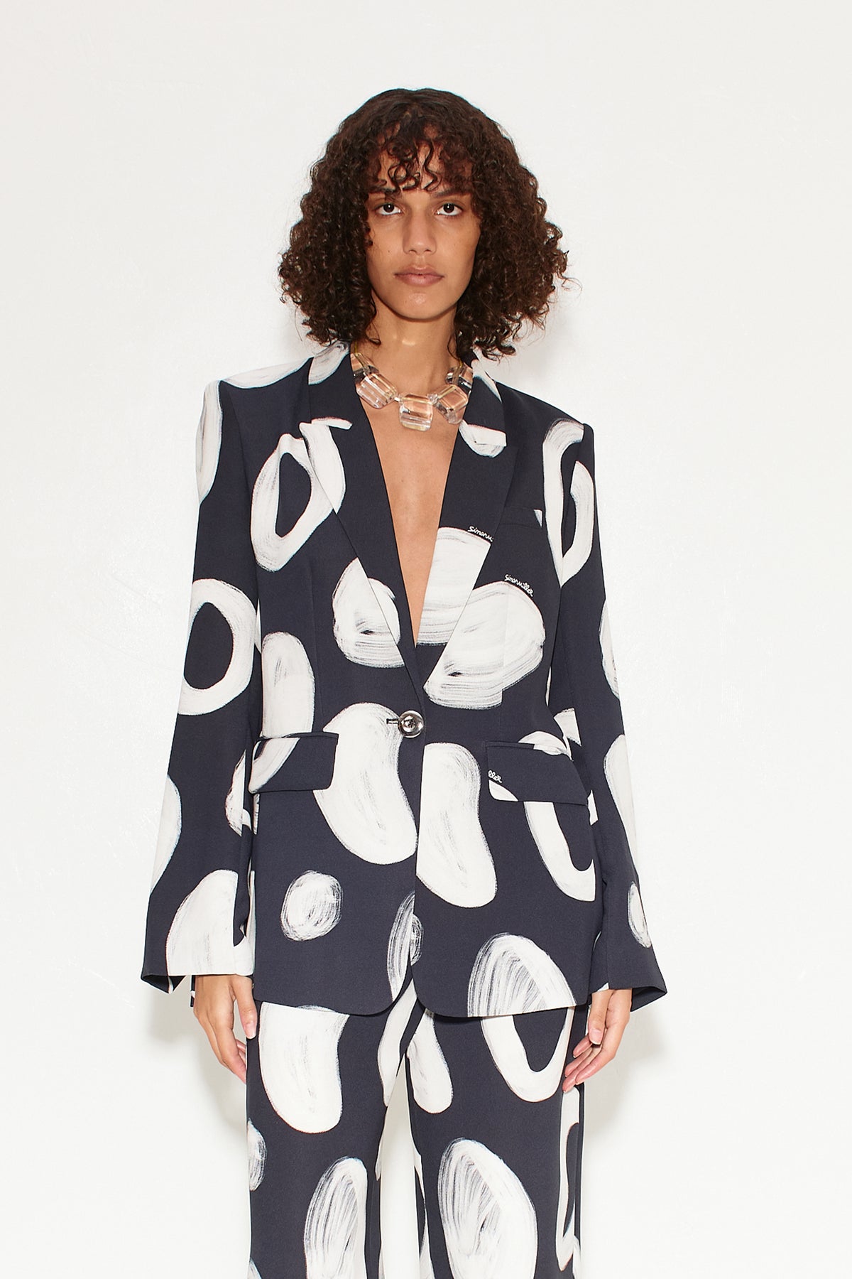 LEO BOUTIQUE Lennox Printed Crepe Jacket | Painted Dot SIMON MILLER