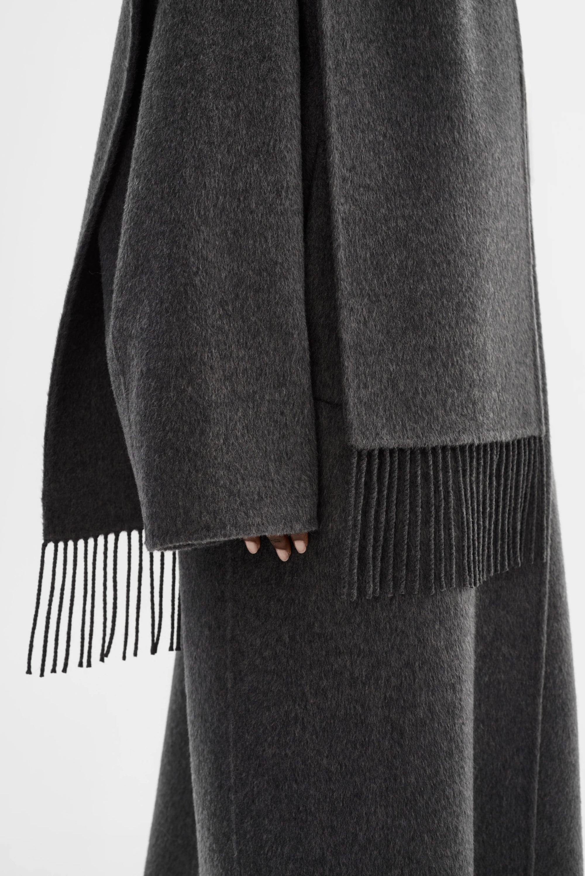LEO BOUTIQUE Twila Wool Scarf Coat | Heather Charcoal LAMARQUE