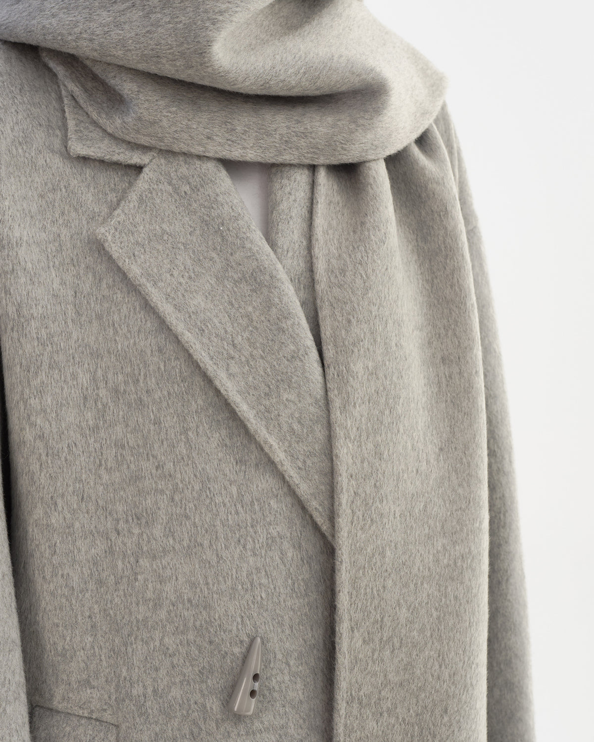 Leo Boutique TWILA Wool Scarf Coat | Heather Charcoal Lamarque