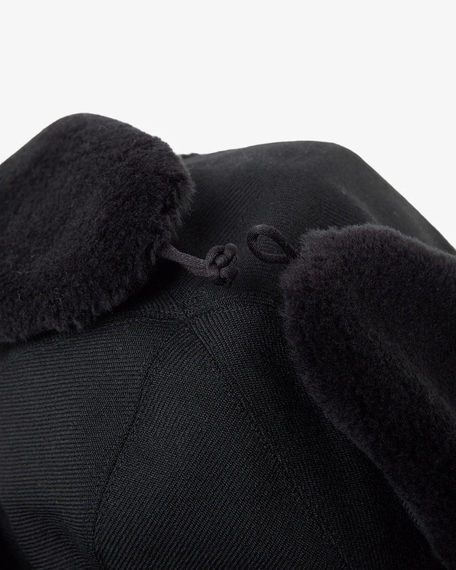 STILL BY HAND Comes And Goes Dry Wool Bomber Cap | Black LEO BOUTIQUE