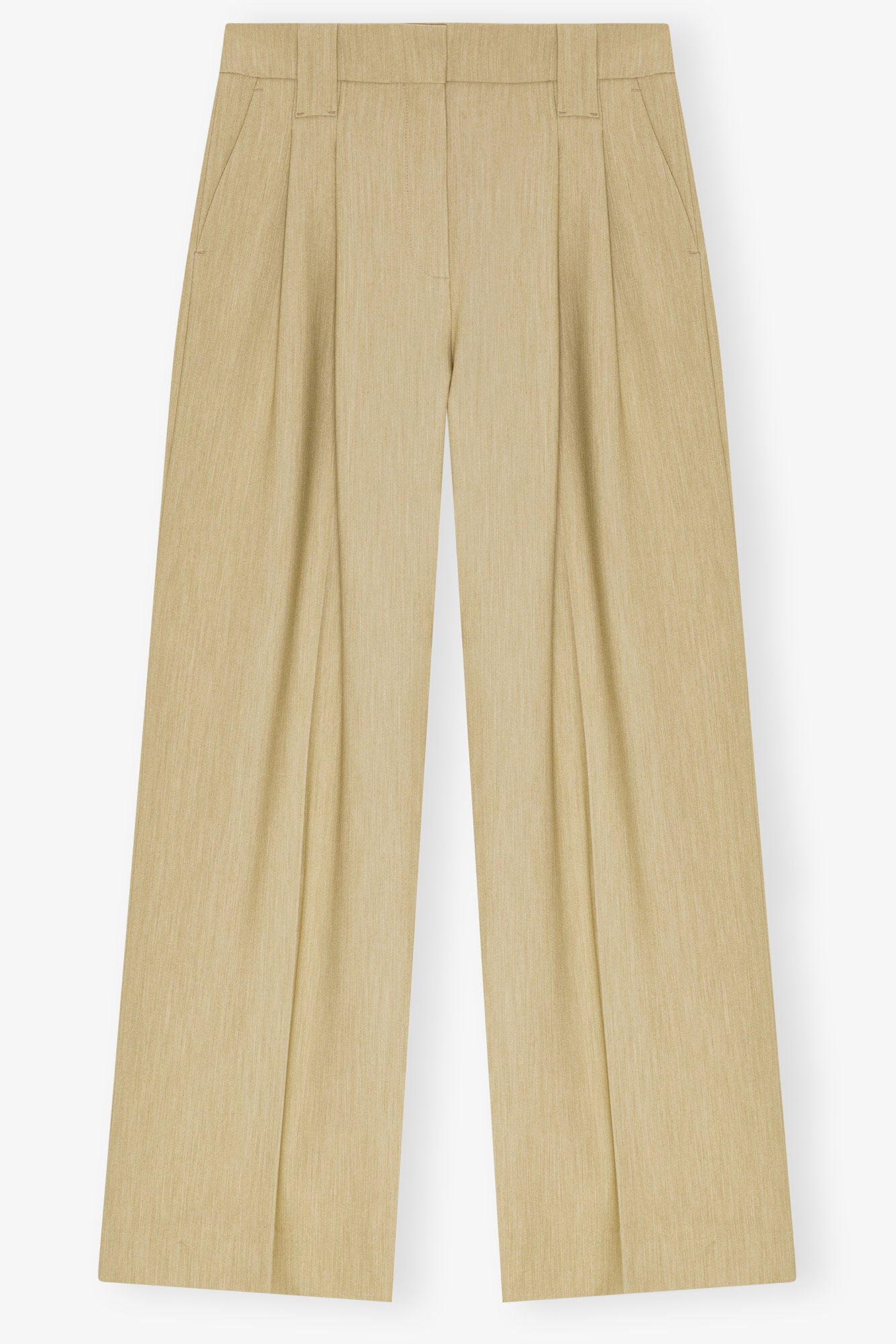 Twill Suiting Mid Waist Trousers | Boa Beige