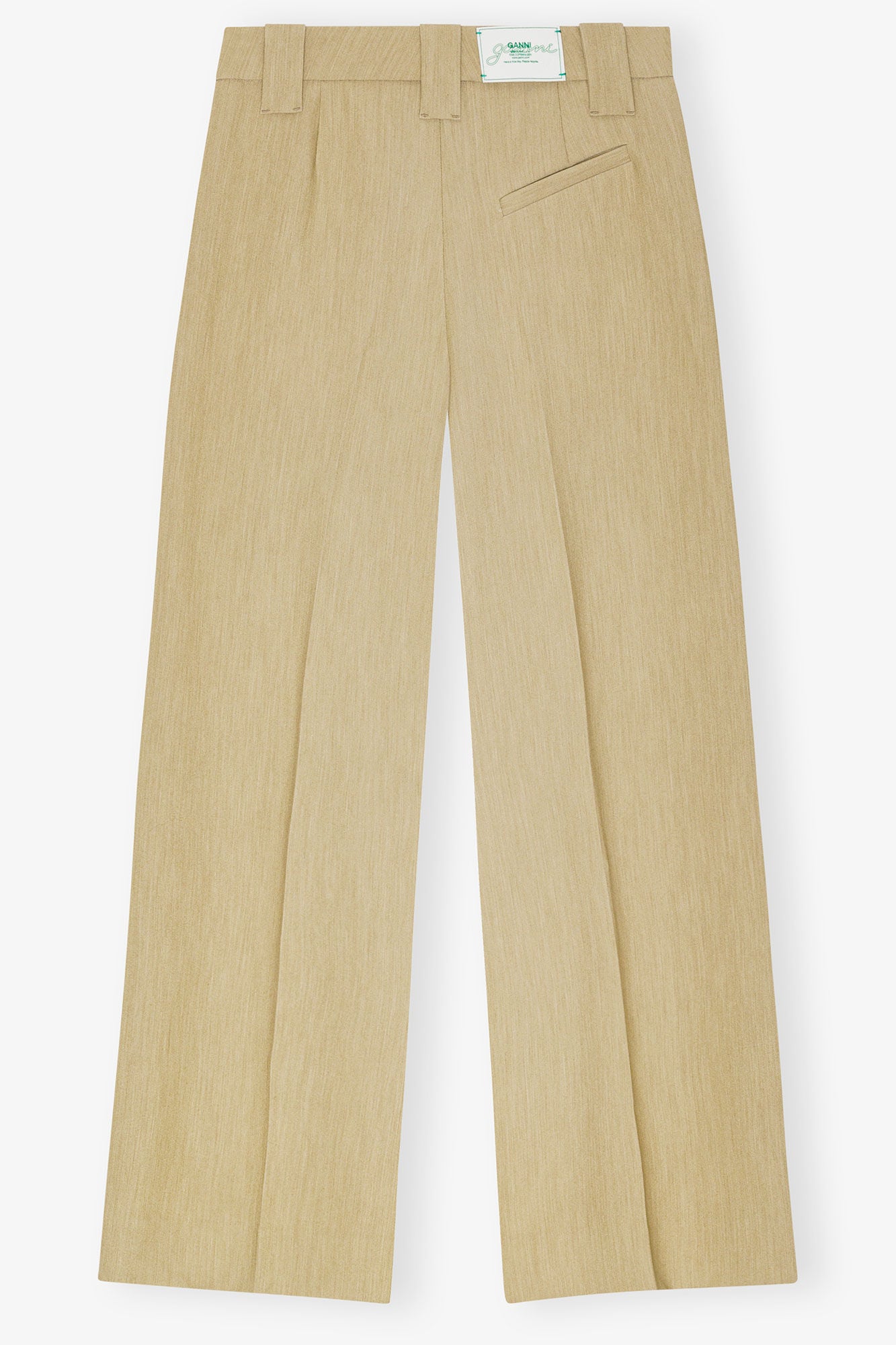 Twill Suiting Mid Waist Trousers | Boa Beige