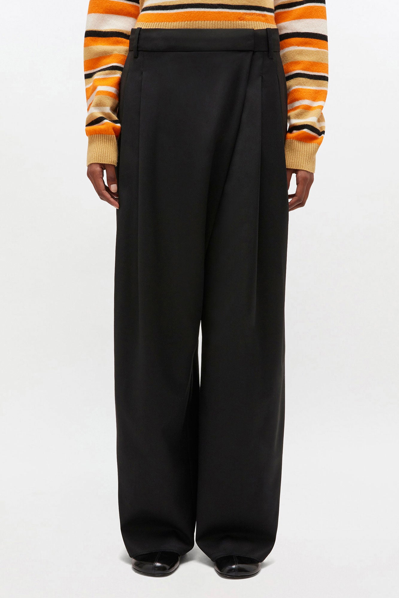 GANNI Cross Over Trousers | Black LEO BOUTIQUE