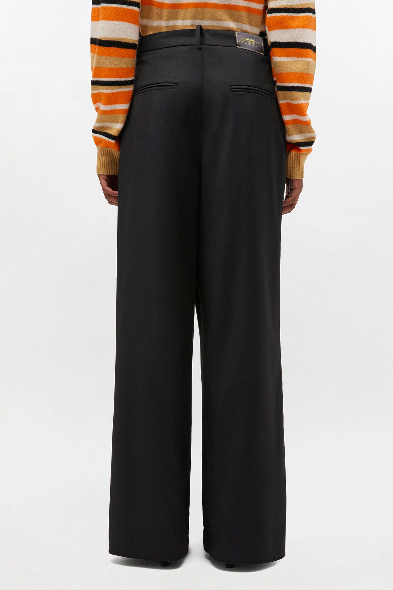 GANNI Cross Over Trousers | Black LEO BOUTIQUE