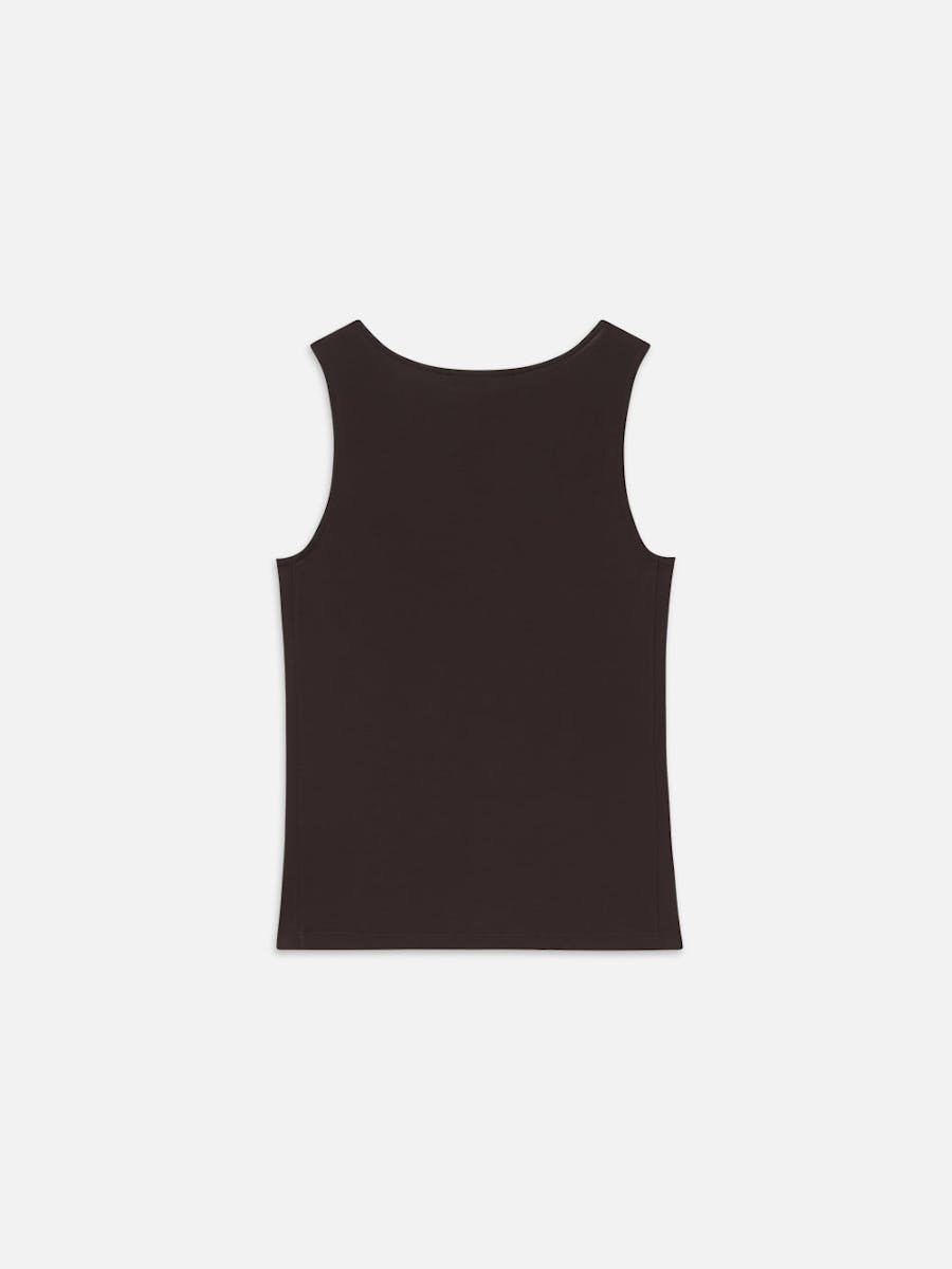 LEO BOUTIQUE Deep V Tank Chocolate Brown FRAME