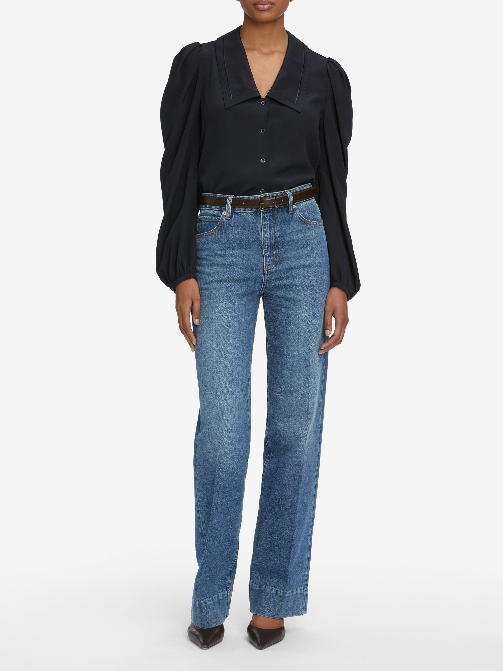 LEO BOUTIQUE The L/S Sailor Blouse | Navy FRAME DENIM