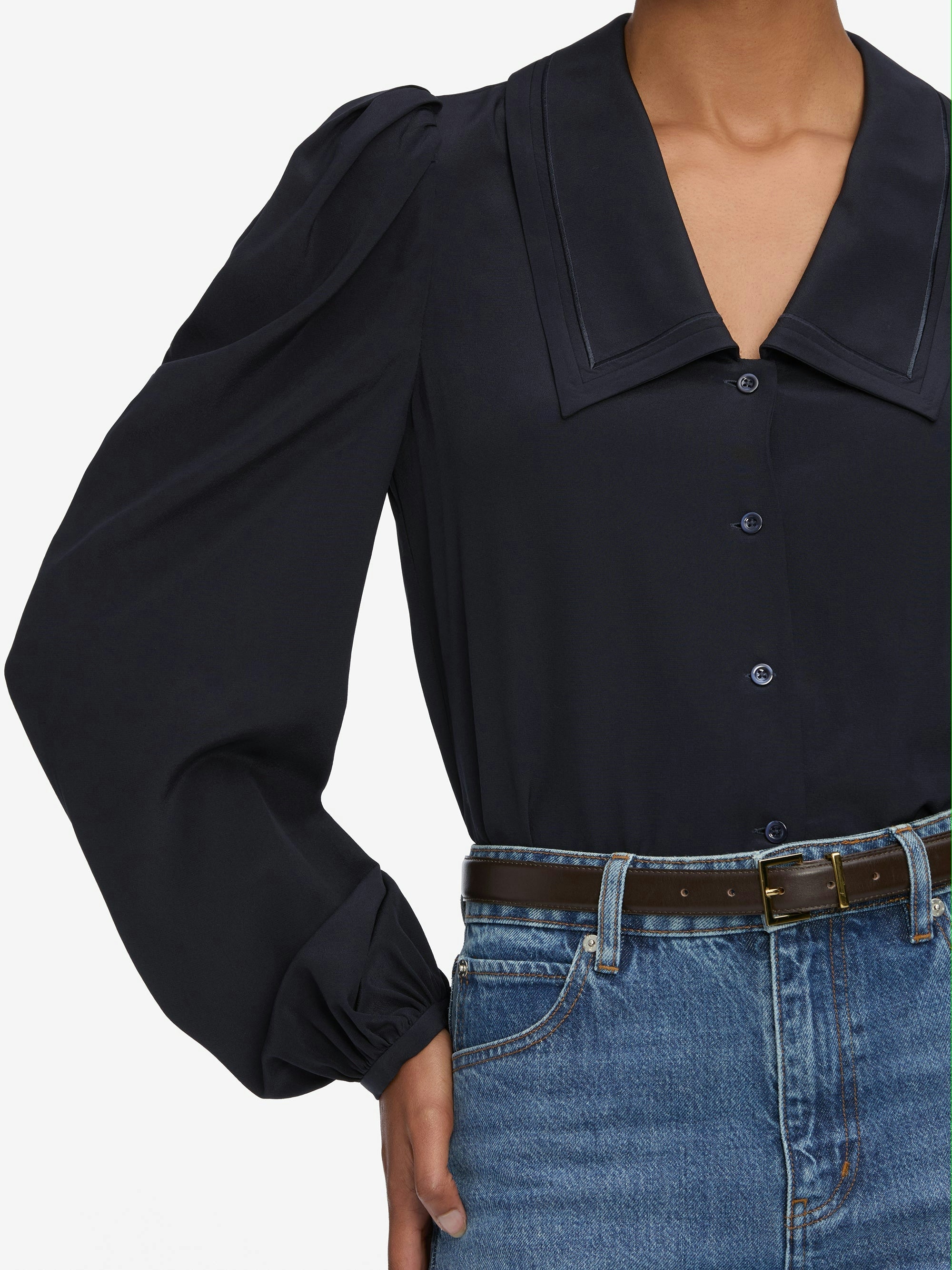 LEO BOUTIQUE The L/S Sailor Blouse | Navy FRAME DENIM