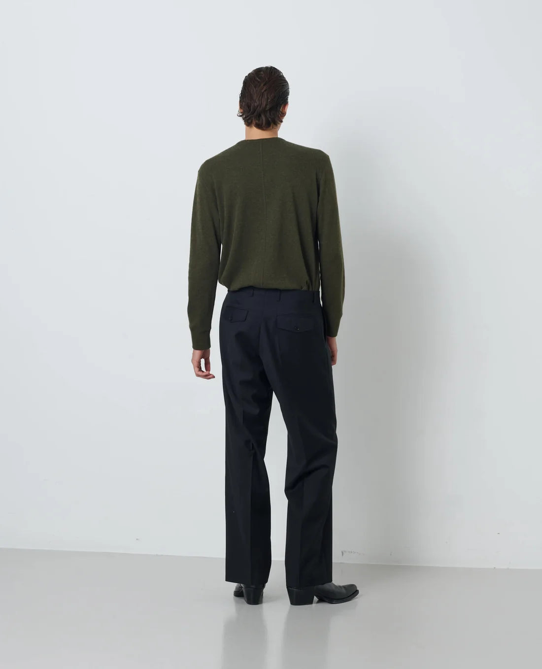 Wide Pleated Trouser | Black