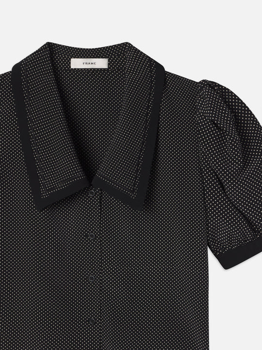 Polka Dot Sailor Blouse | Black