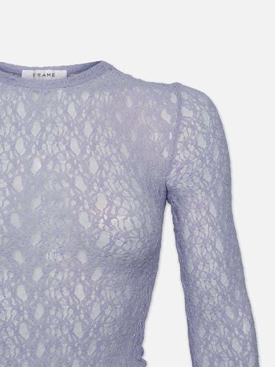 FRAME crewneck mesh long sleeve | lilac LEO BOUTIQUE