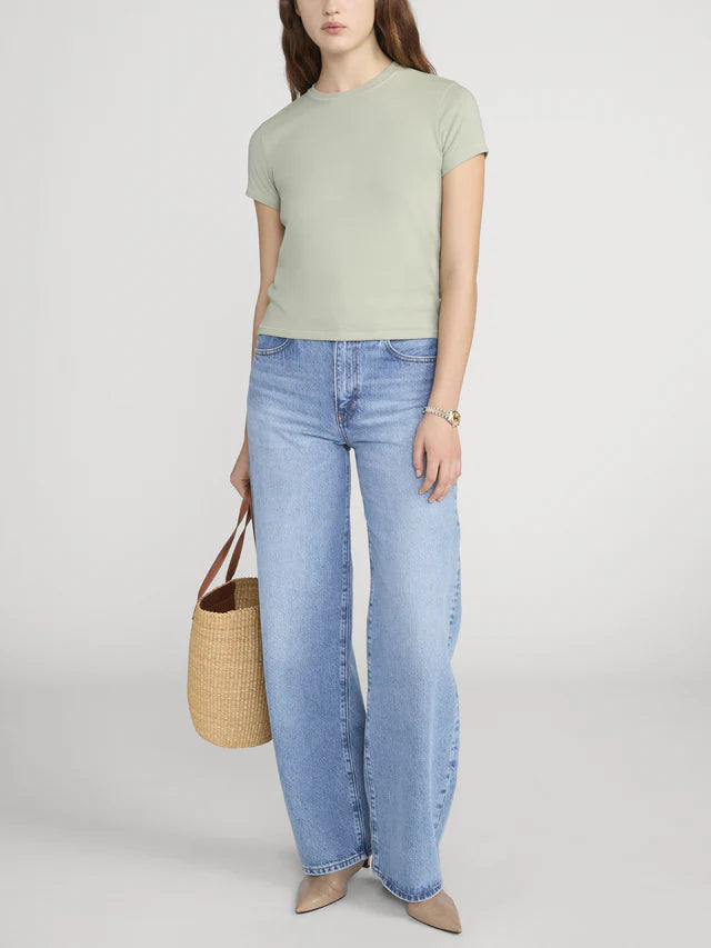 LEO BOUTIQUE The Vintage Baby Tee | Sage FRAME DENIM