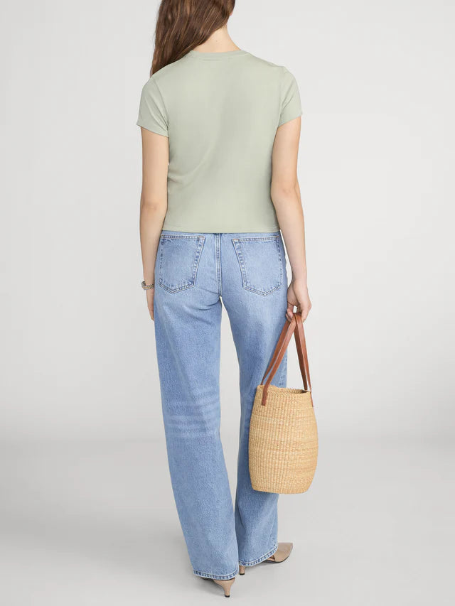 LEO BOUTIQUE The Vintage Baby Tee | Sage FRAME DENIM