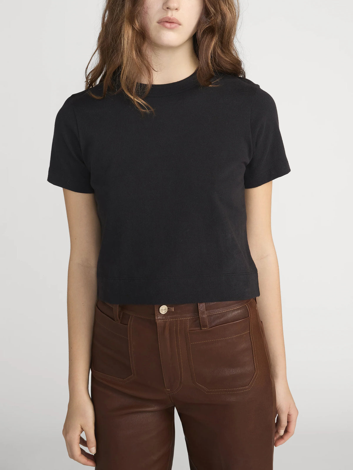 LEO BOUTIQUE The Boxy Tee | Black FRAME DENIM