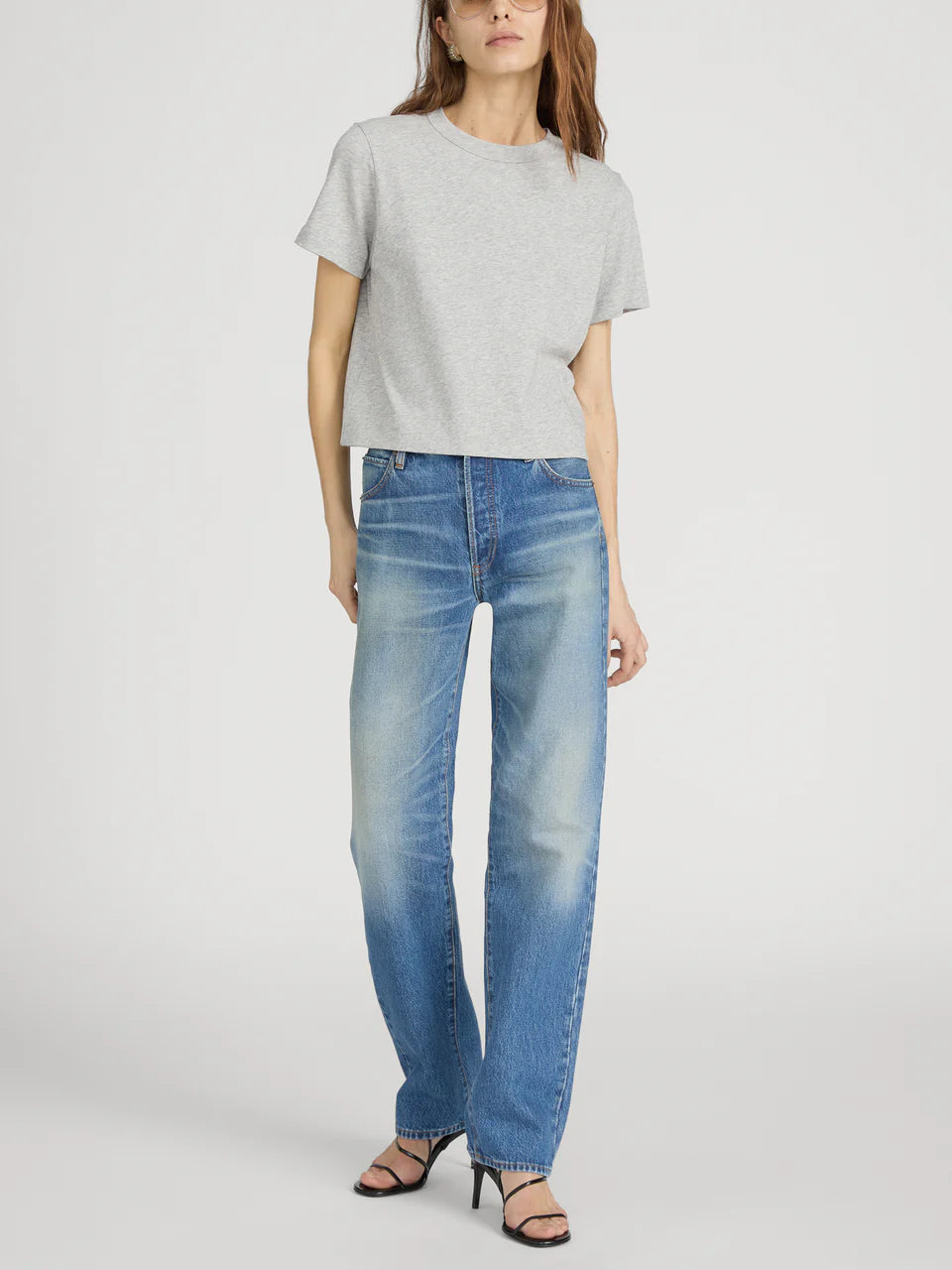 LEO BOUTIQUE The Heather Boxy Tee | Heather Grey FRAME DENIM