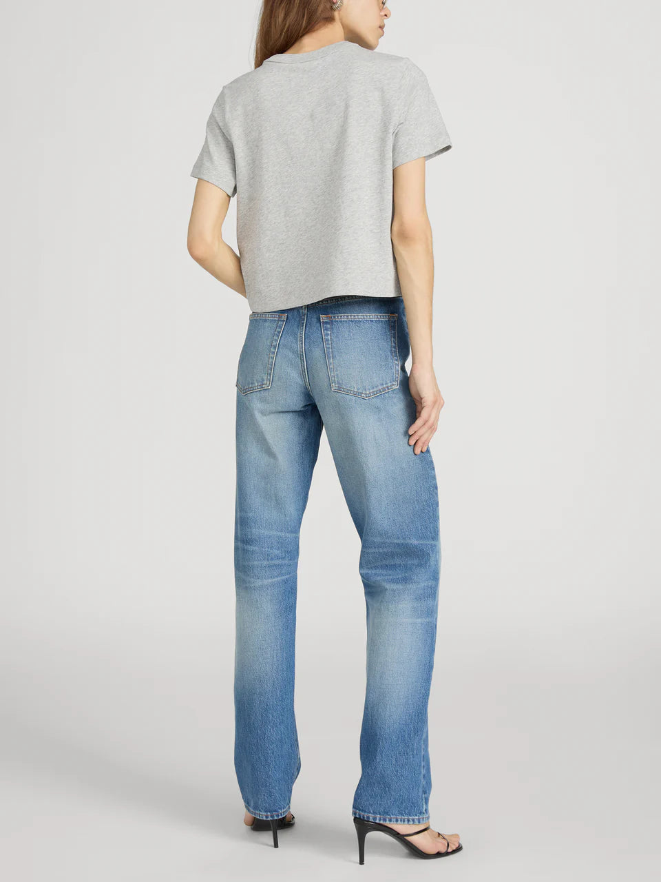 LEO BOUTIQUE The Heather Boxy Tee | Heather Grey FRAME DENIM