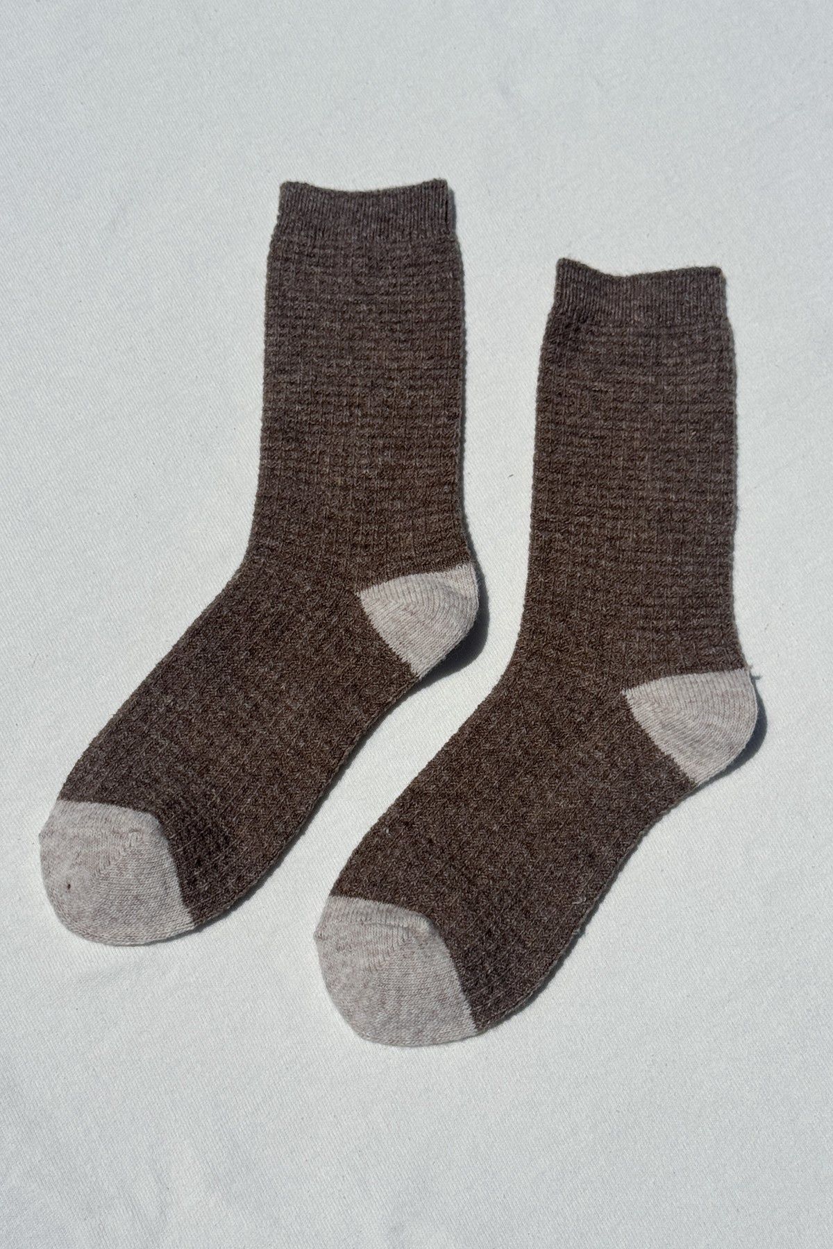 LEO BOUTIQUE Wool Waffled Socks | Brown/Oatmeal LE BON SHOPPE