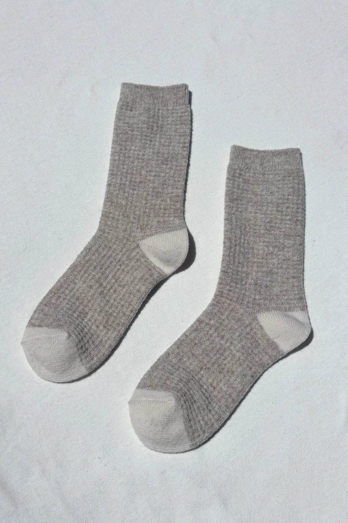 LEO BOUTIQUE Wool Waffled Socks | Oatmeal/Cream LE BON SHOPPE