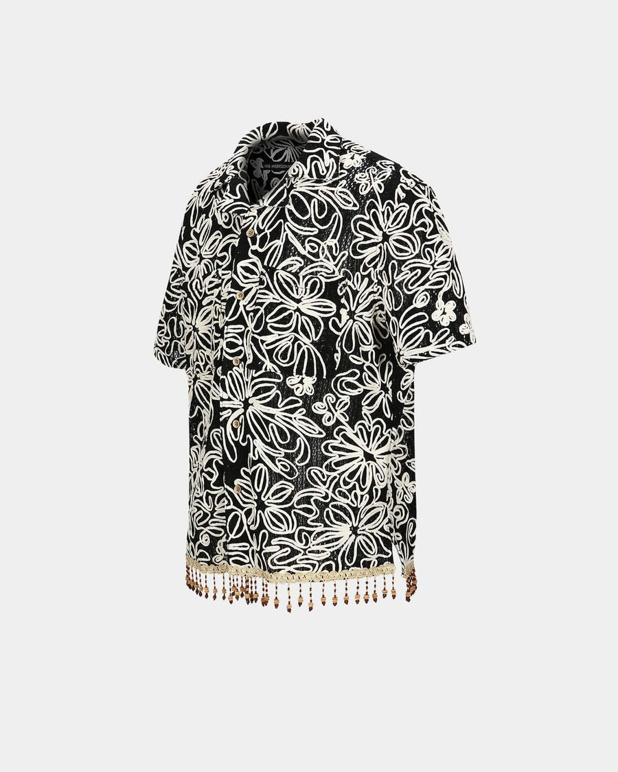 Flower Jacquard Shirt | Black