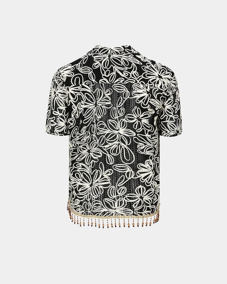 Flower Jacquard Shirt | Black
