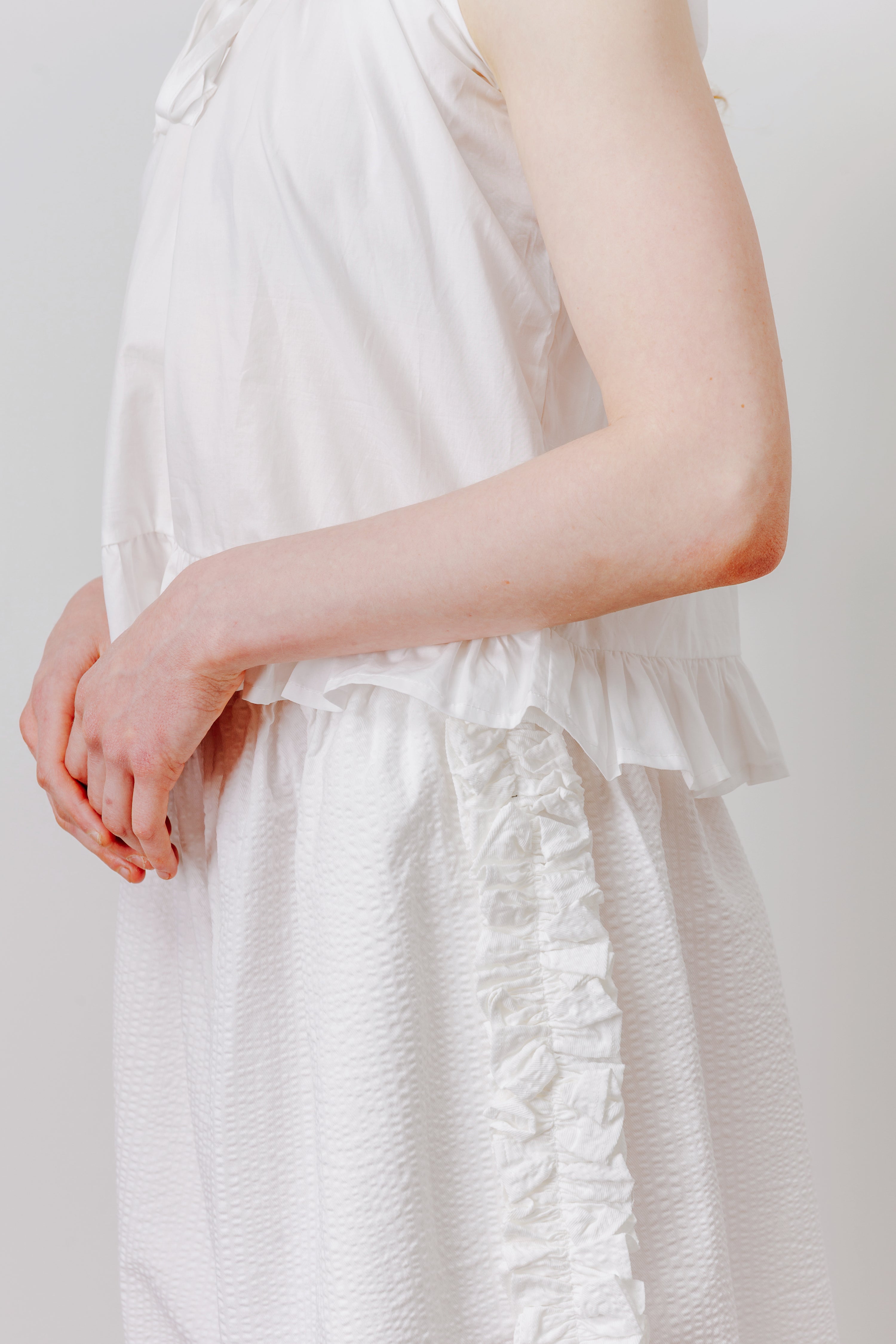 LEO BOUTIQUE Gari Poplin Ruffle Top | White ET TIGRE

